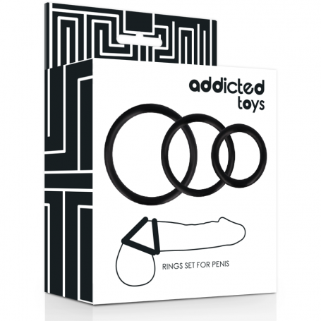 Cock Ring Kit Addicted Toys Rings Set for Black Cock