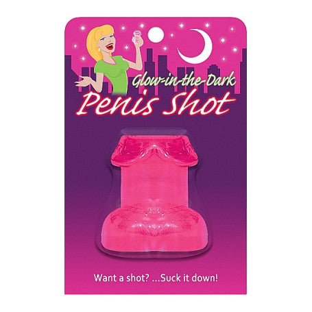GLOW IN THE DARK PENIS SHOT PINK GLASS