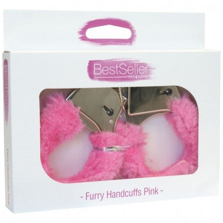 Faux fur handcuffs bondage cuffs fetish restraint pink
