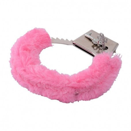 Faux fur handcuffs bondage cuffs fetish restraint pink