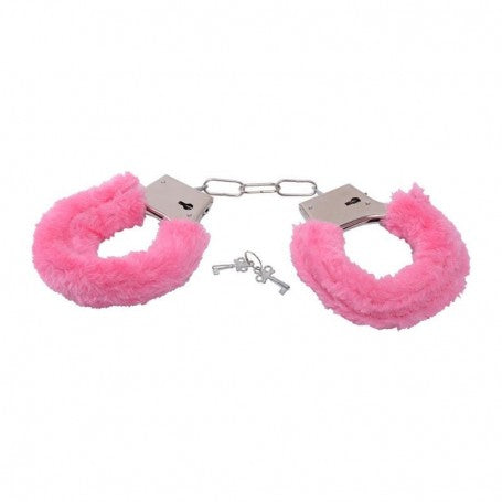 Faux fur handcuffs bondage cuffs fetish restraint pink
