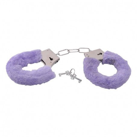 Faux fur handcuffs bondage cuffs fetish restraint purple