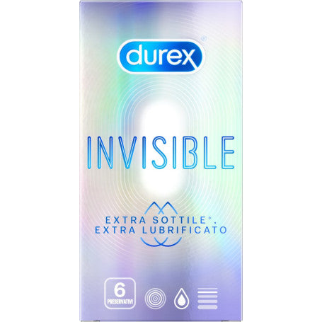 Durex Invisible Extra Lube Condoms, 6 Pack