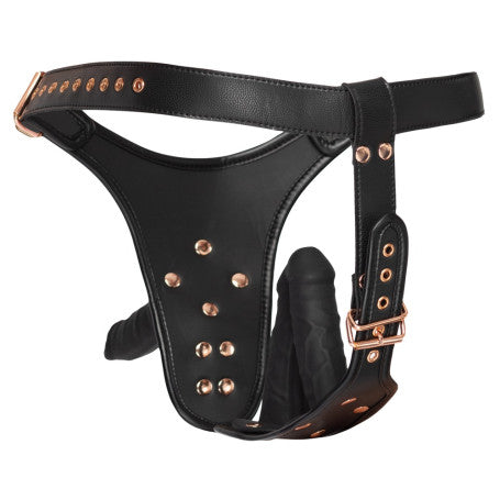 SLIP WITH TRIPLE DILDO BRIEFS