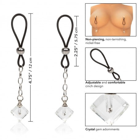 NIPPLE CLAMPS STIMULATOR FETISH KIT SEXY BONDAGE SET DIAMOND